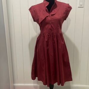 Fit and Flare Burgundy Dress